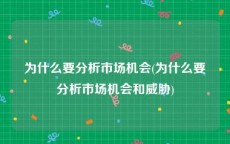 为什么要分析市场机会(为什么要分析市场机会和威胁)
