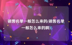 销售名单一般怎么来的(销售名单一般怎么来的啊)