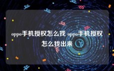 oppo手机授权怎么找 oppo手机授权怎么找出来