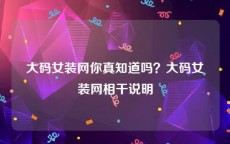 大码女装网你真知道吗？大码女装网相干说明