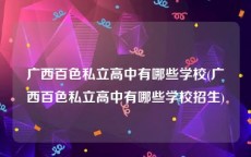广西百色私立高中有哪些学校(广西百色私立高中有哪些学校招生)