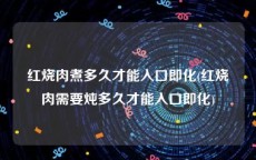 红烧肉煮多久才能入口即化(红烧肉需要炖多久才能入口即化)