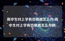 高中生对上学有恐惧感怎么办(高中生对上学有恐惧感怎么办啊)