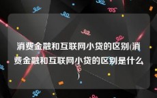 消费金融和互联网小贷的区别(消费金融和互联网小贷的区别是什么)
