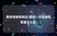 莆田纯原鞋购买(莆田一手货源鞋质量怎么样)