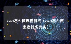 excel怎么做表格斜线〈excel怎么做表格斜线表头〉
