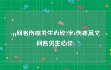 qq网名伤感男生心碎2字(伤感英文网名男生心碎)