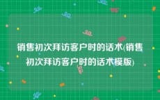 销售初次拜访客户时的话术(销售初次拜访客户时的话术模版)
