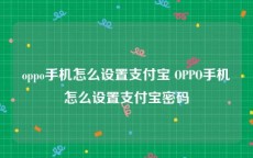 oppo手机怎么设置支付宝 OPPO手机怎么设置支付宝密码