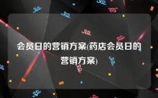 会员日的营销方案(药店会员日的营销方案)