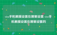 vivo手机触摸设置在哪里设置 vivo手机触摸设置在哪里设置的