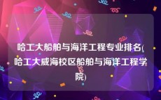 哈工大船舶与海洋工程专业排名(哈工大威海校区船舶与海洋工程学院)