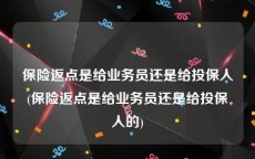 保险返点是给业务员还是给投保人(保险返点是给业务员还是给投保人的)