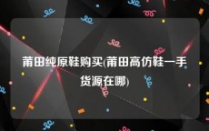 莆田纯原鞋购买(莆田高仿鞋一手货源在哪)