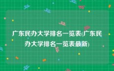 广东民办大学排名一览表(广东民办大学排名一览表最新)
