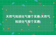 天然气和液化气哪个实惠(天然气和液化气那个实惠)