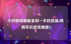 小白微商哪能拿到一手的货源(微商实价进货通道)