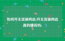 如何开无货源网店(开无货源网店真的赚钱吗)