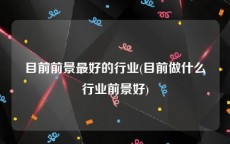 目前前景最好的行业(目前做什么行业前景好)
