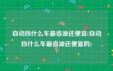 自动挡什么车最省油还便宜(自动挡什么车最省油还便宜的)