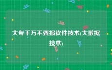 大专千万不要报软件技术(大数据技术)