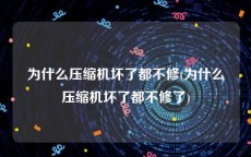 为什么压缩机坏了都不修(为什么压缩机坏了都不修了)
