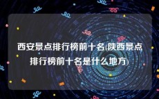 西安景点排行榜前十名(陕西景点排行榜前十名是什么地方)