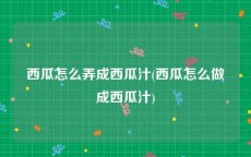 西瓜怎么弄成西瓜汁(西瓜怎么做成西瓜汁)