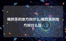 喝奶茶的地方叫什么(喝奶茶的地方叫什么区)