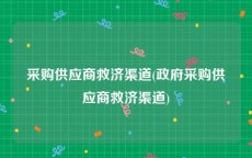采购供应商救济渠道(政府采购供应商救济渠道)