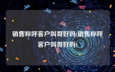 销售称呼客户叫哥好吗(销售称呼客户叫哥好吗)