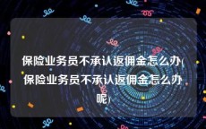 保险业务员不承认返佣金怎么办(保险业务员不承认返佣金怎么办呢)