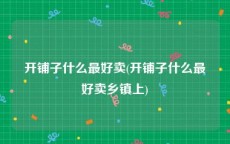 开铺子什么最好卖(开铺子什么最好卖乡镇上)