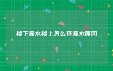 楼下漏水楼上怎么查漏水原因
