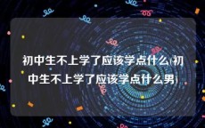 初中生不上学了应该学点什么(初中生不上学了应该学点什么男)