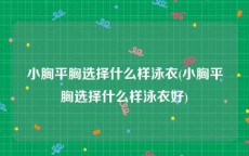 小胸平胸选择什么样泳衣(小胸平胸选择什么样泳衣好)