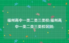 福州高中一类二类三类校(福州高中一类二类三类校区别)