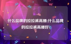 什么品牌的拉拉裤高腰(什么品牌的拉拉裤高腰好)