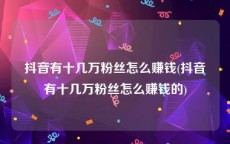 抖音有十几万粉丝怎么赚钱(抖音有十几万粉丝怎么赚钱的)