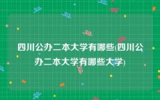 四川公办二本大学有哪些(四川公办二本大学有哪些大学)