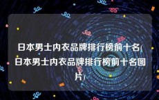 日本男士内衣品牌排行榜前十名(日本男士内衣品牌排行榜前十名图片)