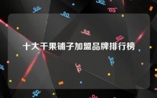 十大干果铺子加盟品牌排行榜