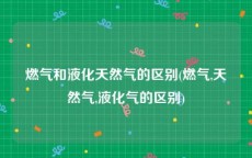 燃气和液化天然气的区别(燃气,天然气,液化气的区别)