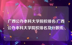 广西公办本科大学院校排名(广西公办本科大学院校排名及分数线)