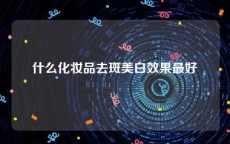 什么化妆品去斑美白效果最好