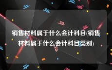销售材料属于什么会计科目(销售材料属于什么会计科目类别)