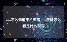 vivo怎么知道手机型号 vivo手机怎么看是什么型号