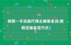 微商一手货源代理去哪里拿货(微商货源拿货方式)