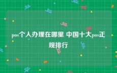 pos个人办理在哪里 中国十大pos正规排行