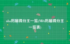 nba历届得分王一览(NBA历届得分王一览表)